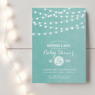 Aqua String Lights Kinderdusche Einladung