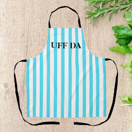 Aqua Striped Uff Da All-over Print-Schürze Schürze