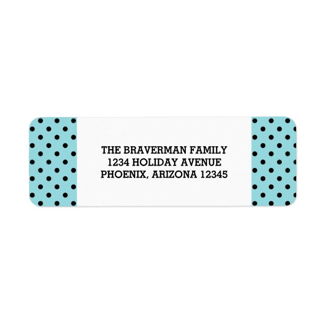 Aqua Sweet Polka Dot Holiday Address Labels (Vorne)