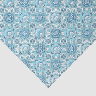 Aqua, Teals, Blues und White Art Deco Coastal Seidenpapier