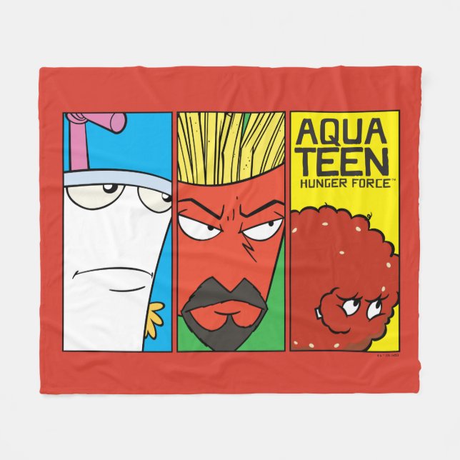 Aqua Teen Hunger Force Character Panel Graphic Fleecedecke (Vorderseite (Horizontal))