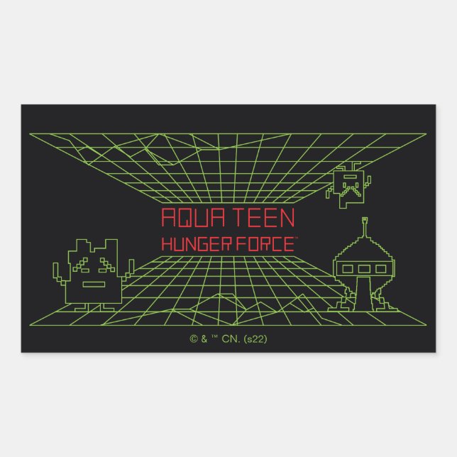 Aqua Teen Hunger Force Mooninites Game-Logo Rechteckiger Aufkleber (Vorderseite)