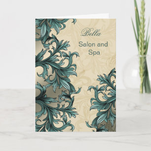 aqua tendance florissante Business Thank You Carte