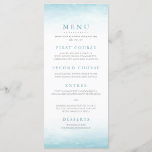 Aqua Tides   Menu Mariage aquarelle