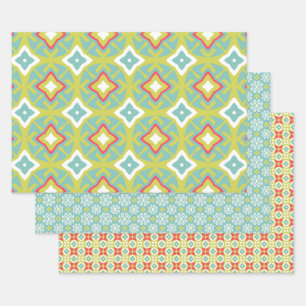 Aqua Tiki Vibe Ensemble de papier d'enveloppement