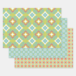 Aqua Tiki Vibe Set des Umschlagpapiers Geschenkpapier Set