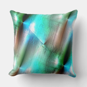 Aqua to bewaldete Textur mit digitalem Grob und Li Kissen