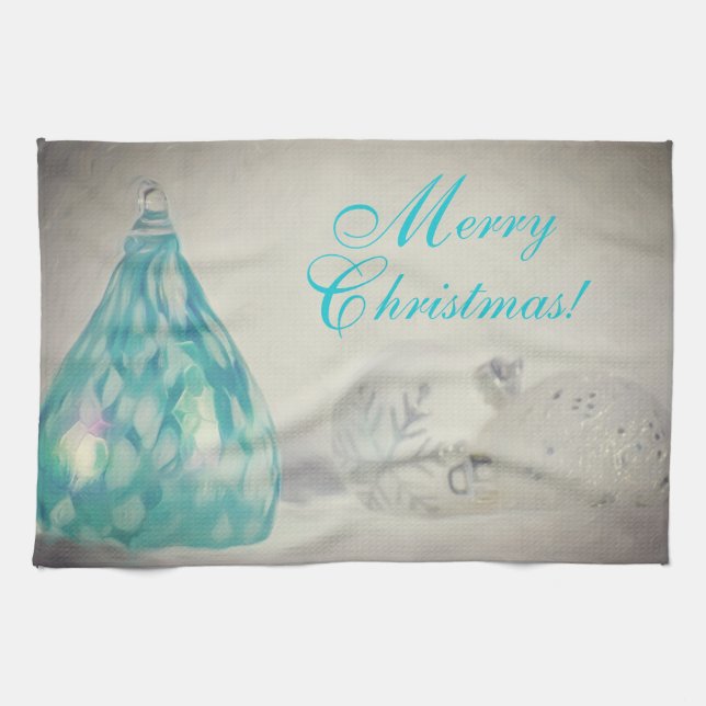 Aqua Tones Weihnachtsküchentuch Geschirrtuch (Horizontal)