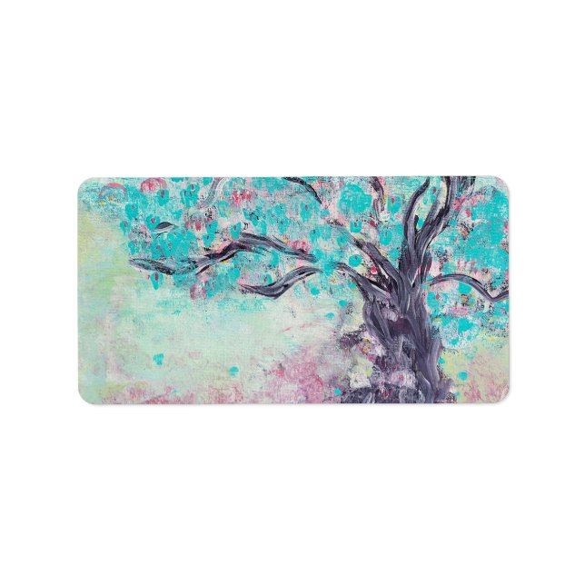 Aqua-Tree-Adressetikett Adressaufkleber (Vorne)