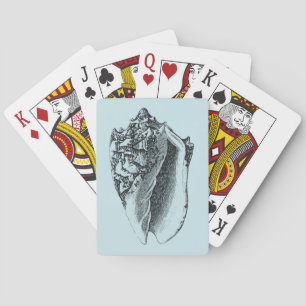 Aqua-Tritonshorn-Muschel Spielkarten