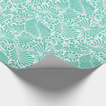 Aqua Tropical Floral Modern Damask Geschenkpapier<br><div class="desc">Dieses wunderschöne,  moderne Blumenmuster mit einem tropischen Ambiente in Aqua und Weiß macht dieses Design zu einer schönen Aussage. Geeignet für jeder Anlass,  ist es eine vielseitige Entscheidung,  für diese Geschenkveranstaltungen behalten.</div>