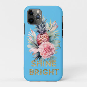 Aqua Tropical Gold Glitzer Shine Ananas Case-Mate iPhone Hülle