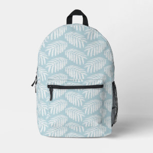 Aqua Tropische Blätter Bedruckter Rucksack