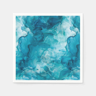 Aqua Türkis Achat Marmor Abstract Decoupage Serviette