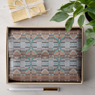 Aqua Türkis Aquamarin Taupe Schwarzes Grau Mosaik  Seidenpapier