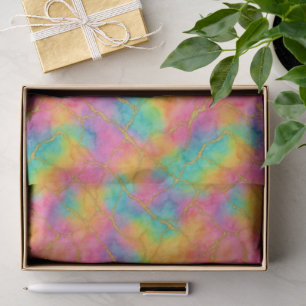 Aqua Türkis Blau Pink Gelb Lila Gold Marmor Seidenpapier