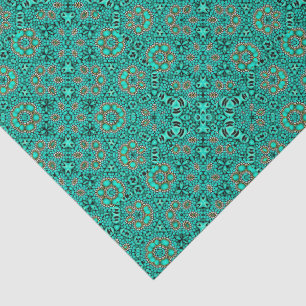 Aqua Türkis Faux Gold Muschel Dekorationspapier Seidenpapier