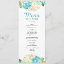 Aqua Türkis Florale Strandhochzeitsdinner