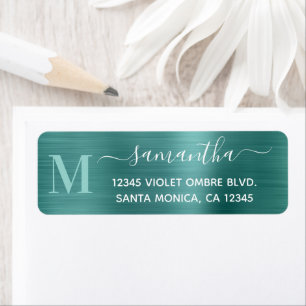 Aqua Türkis Moderne Signatur-Monogramm