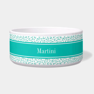 Aqua Türkis Stars Weiße BG, Aquamarine Bezeichnung Napf