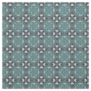 Aqua Türkise Aquamarin Blau Marokkanisches Mosaikm Stoff
