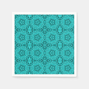 Aqua türkisfarbenes geometrisches Muster Serviette