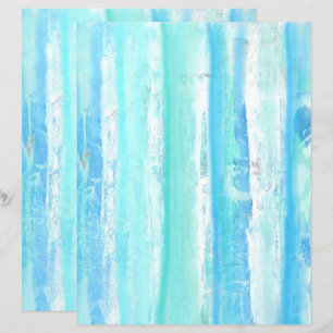 Aqua Turquoise Bleu Arbres Blancs Papier à rebut