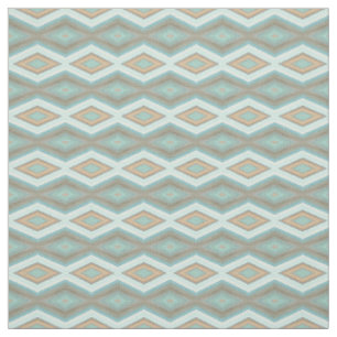 Aqua Turquoise Blue Green Brown Stammesplätze Stoff