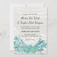 Aqua Turquoise Blue Watercolor Invitation de maria