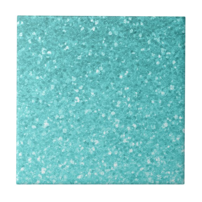 Aqua Turquoise Glitzer Sparkle Wand oder Boden Fliese (Vorderseite)