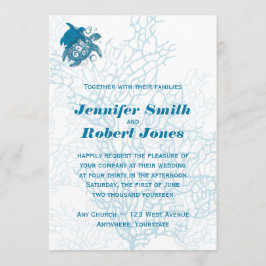 Aqua Turtle Love Faire-part de mariage