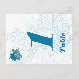 Aqua Turtle Love Mariage Numéro de table
