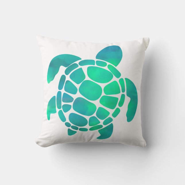Aqua Turtlina Kissen (Vorderseite)
