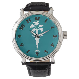 Aqua-Uhr-Lederband "Sellerie-Charless" dunkler Armbanduhr