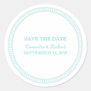 Aqua umrundet Save the Date Aufkleber