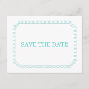 Aqua-Umschließendes Ticket Save the Date Postkarte