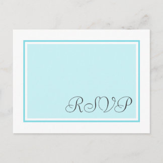 Aqua und Aquamarine RSVP-Postkarten für Hochzeiten Einladungspostkarte