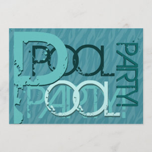 Aqua und Aquamarines Party für moderne GRILLEN Poo Einladung