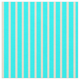 Aqua und Beige Farbstreifen/Linke Muster Stoff