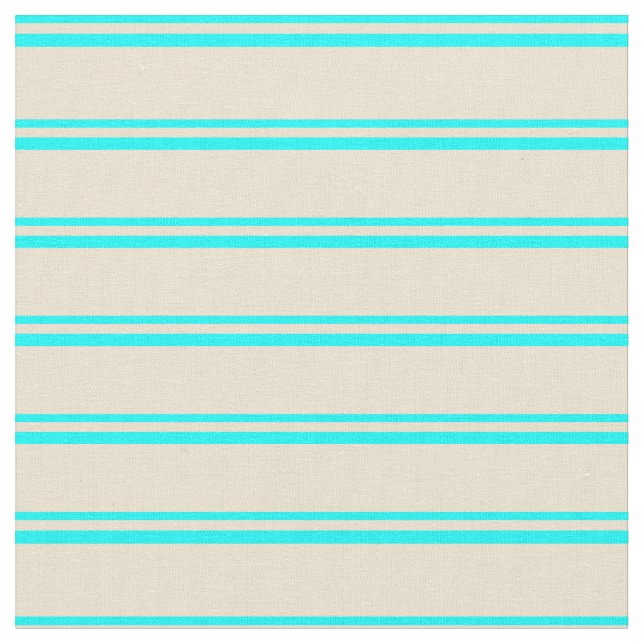 Aqua- und Beigefarbenes, gestreiftes Muster Stoff (Nahaufnahme)