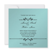 Aqua und Black Elegant Hochzeit Einladung