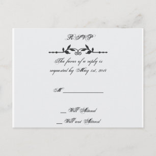 Aqua und Black Elegante Wedding UAWG Einladungspostkarte