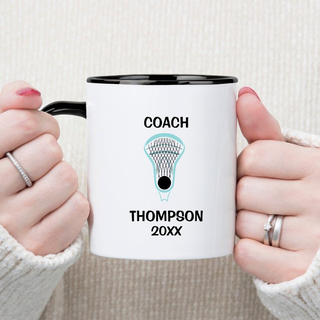 Aqua und Black Lacrosse Coach Tasse (Von Creator hochgeladen)