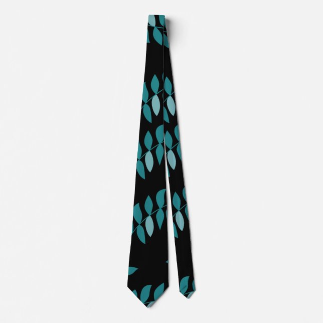 Aqua und Black Tropical Dschungel Kissen Krawatte (Vorderseite)