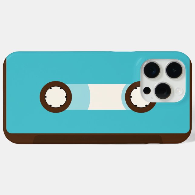 Aqua und braunes Retro-Kassettenband Case-Mate iPhone Hülle (Rückseite (Horizontal))