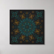 Aqua und Gold Mandala Kunst und Kultur