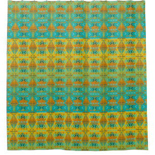 Aqua und Gold Ombre, Südwestduschvorhang Duschvorhang