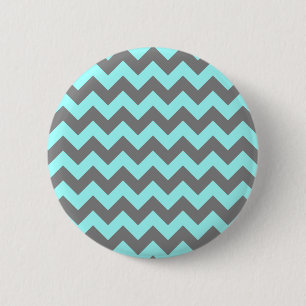 Aqua und Gray Zigzag Button