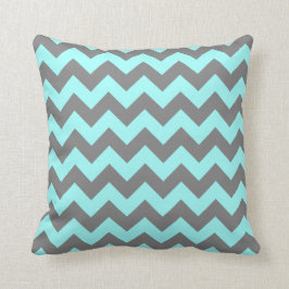 Aqua und Gray Zigzag Kissen