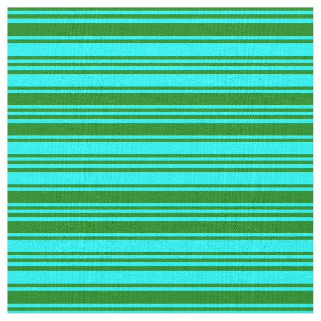 Aqua und grüne Linien Stoff (Nahaufnahme)